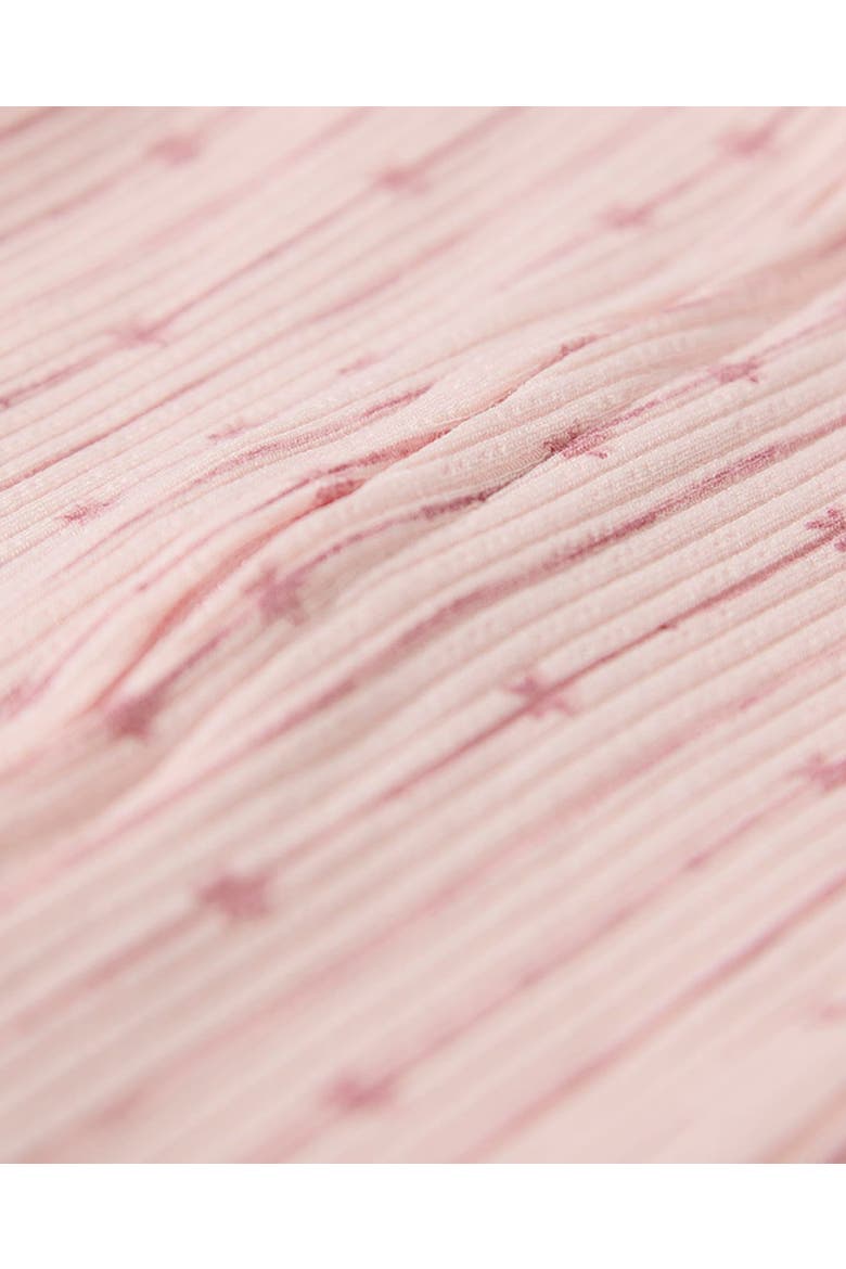Baby Star Light, Star Bright Pointelle Footie, Alternate, color, Barely Pink