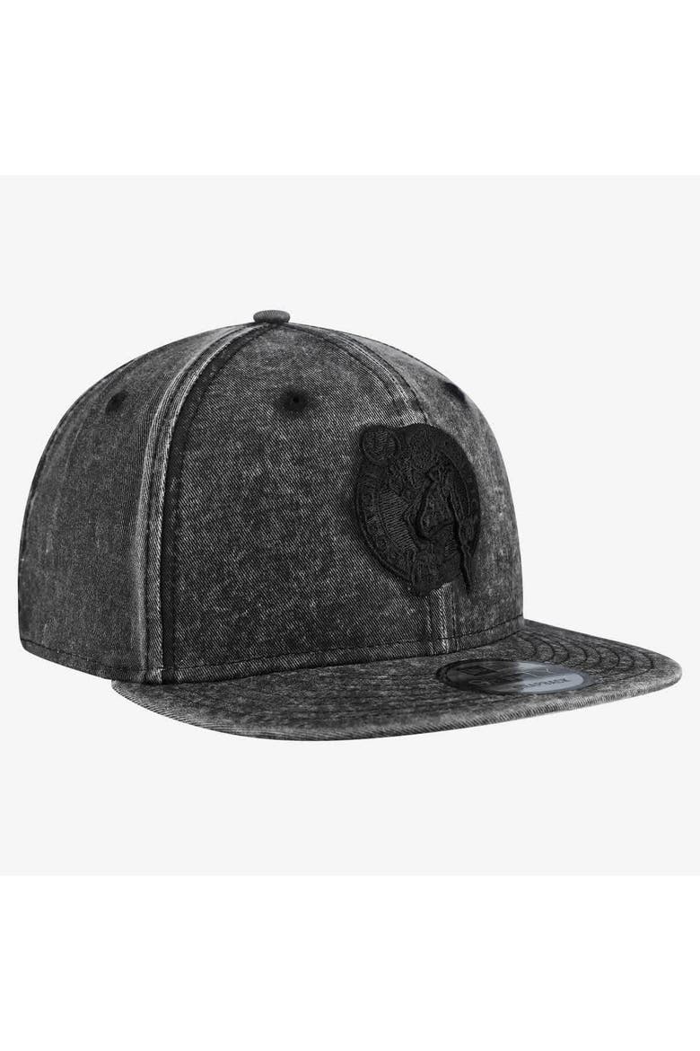 Men's New Era  Black Boston Celtics Washed Tonal 9FIFTY Snapback Hat, Alternate, color, Black
