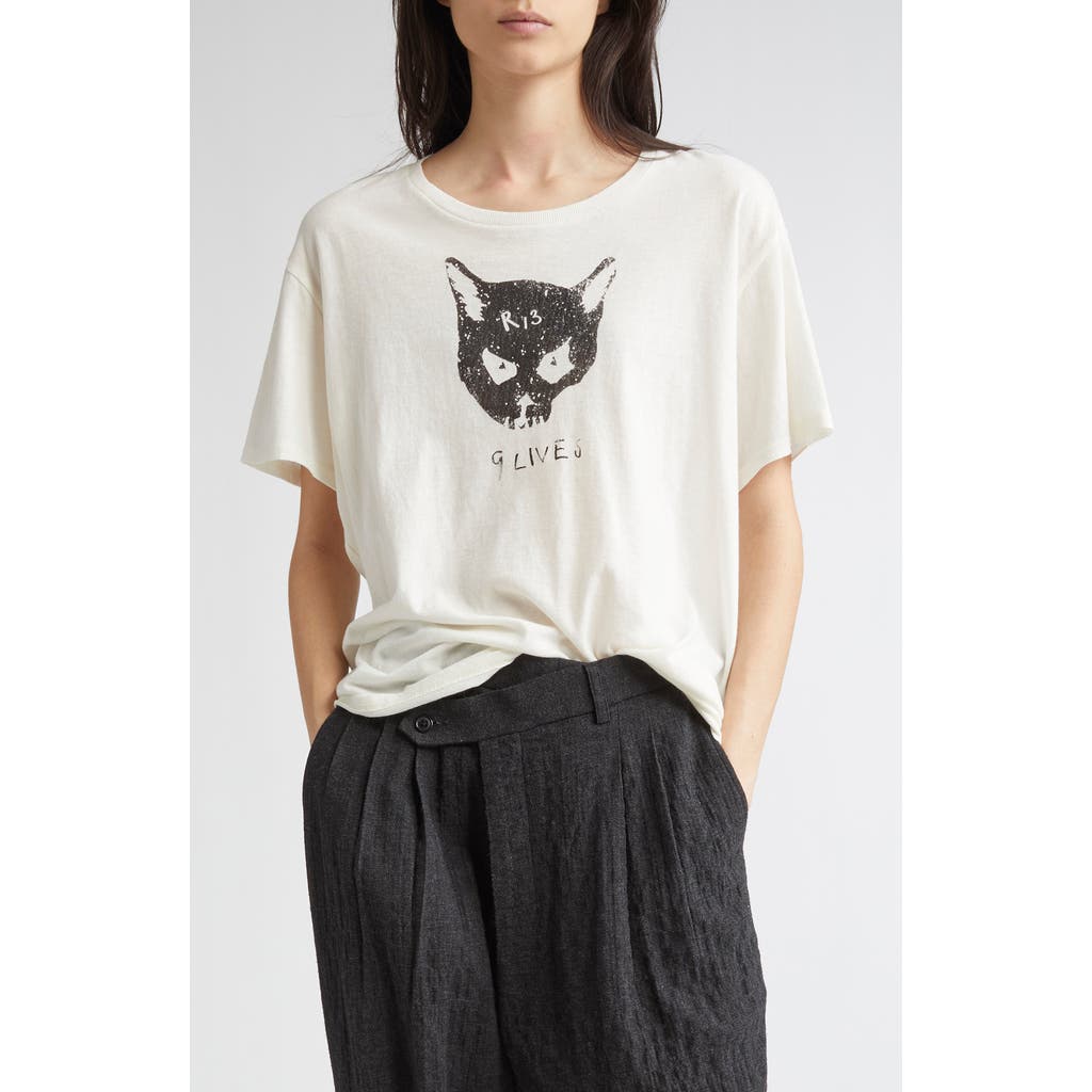 R13 9 Lives Boy Tee In White