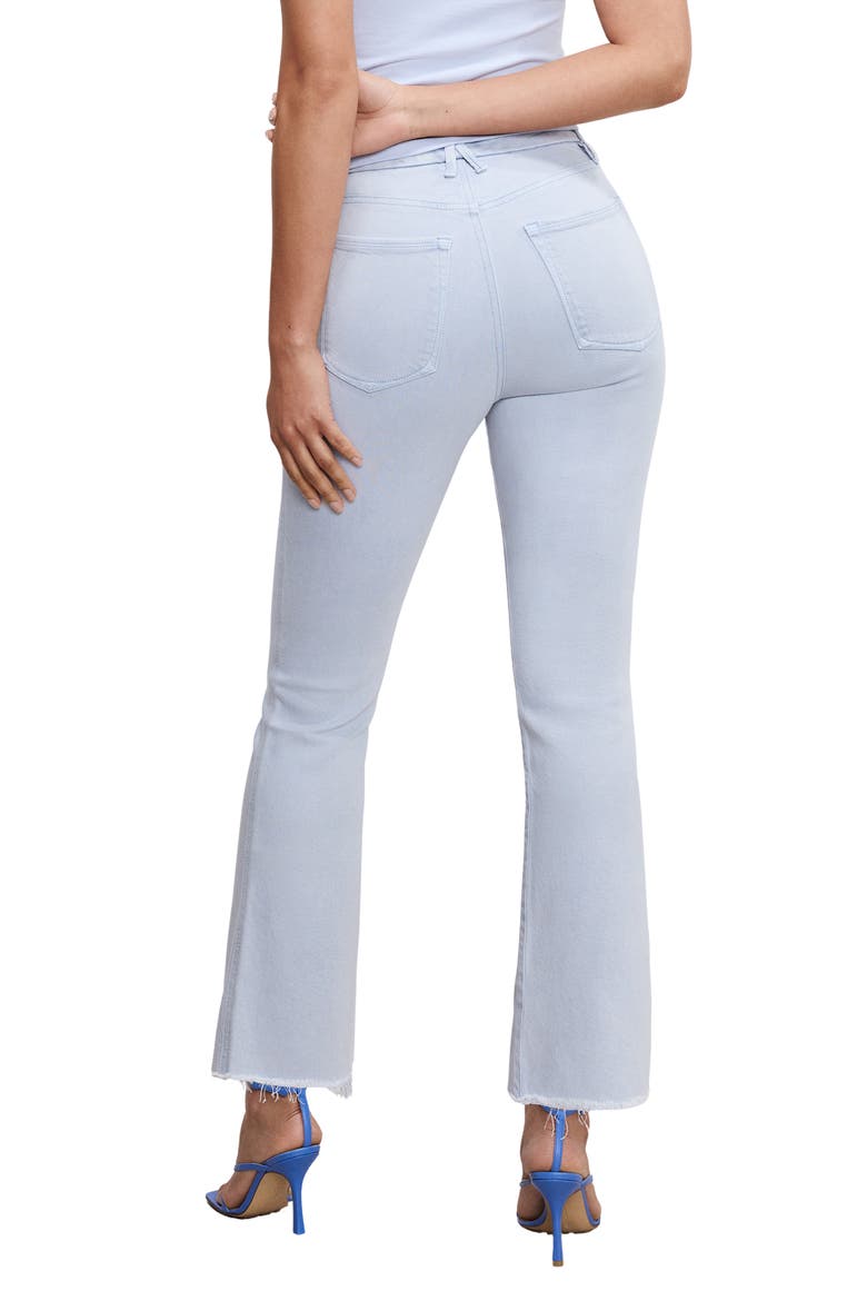 Soft-Tech Good Curve Frayed High Waist Ankle Straight Leg Jeans, Alternate, color, WINTER SKY001