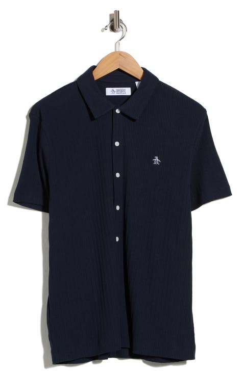 Raised Rib Knit Polo