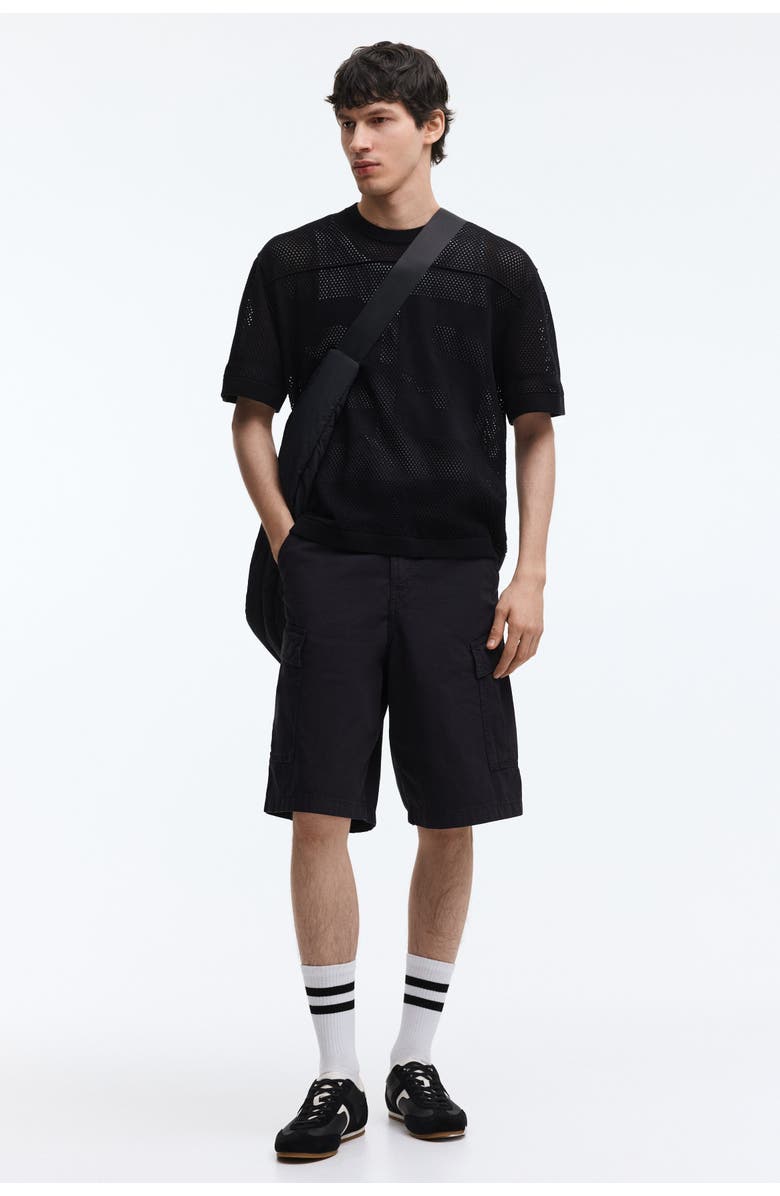 H&M Loose Fit Cotton Cargo Shorts, Alternate, color, 