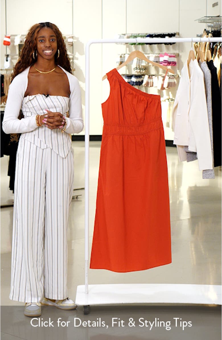 Selani One-Shoulder Cotton Poplin Dress, sales video thumbnail