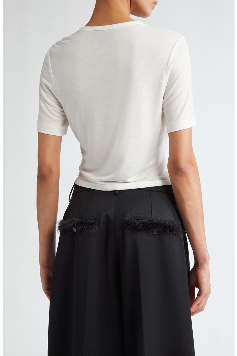 Easy Bow Tails Cotton T-Shirt, Alternate, color, IVORY