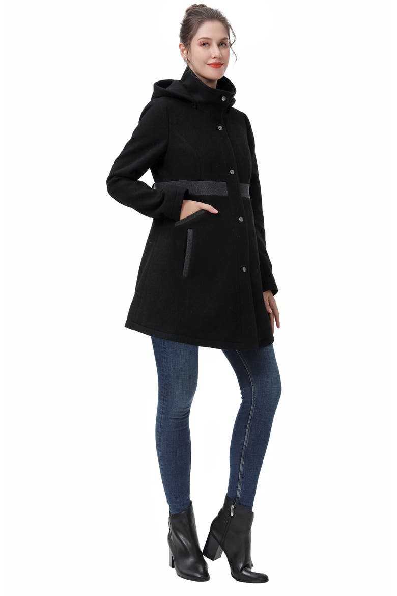 Adeline Wool Blend Maternity Coat, Alternate, color, BLACK/GRAY