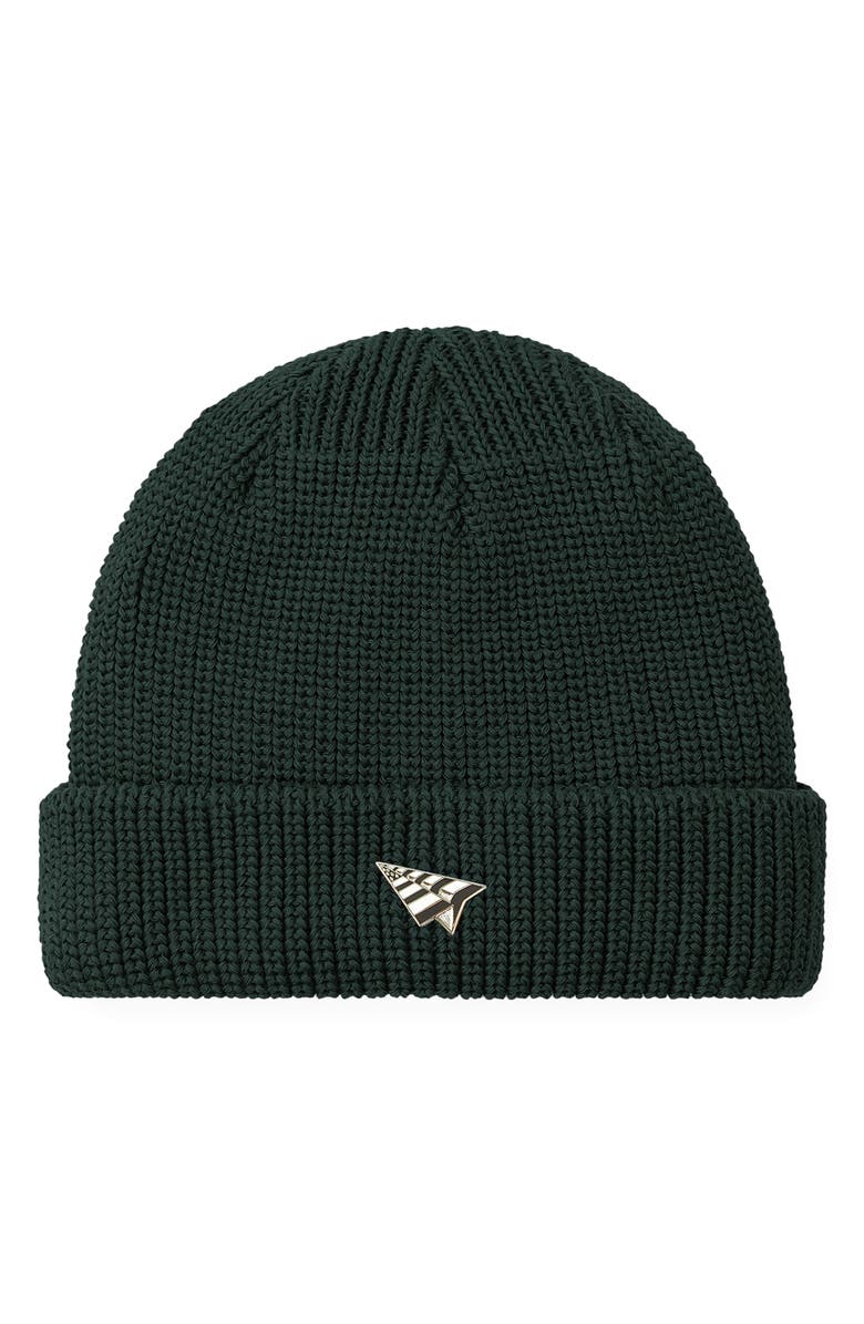 PAPER PLANES Wharfman Rib Beanie, Main, color, Dark Green