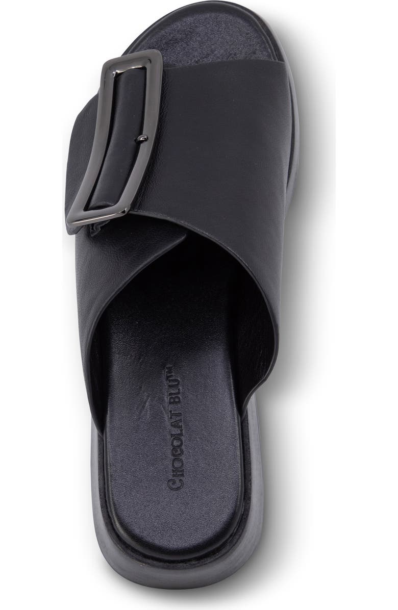 Chocolat Blu Ela Platform Wedge Slide Sandal, Alternate, color, Black Leather