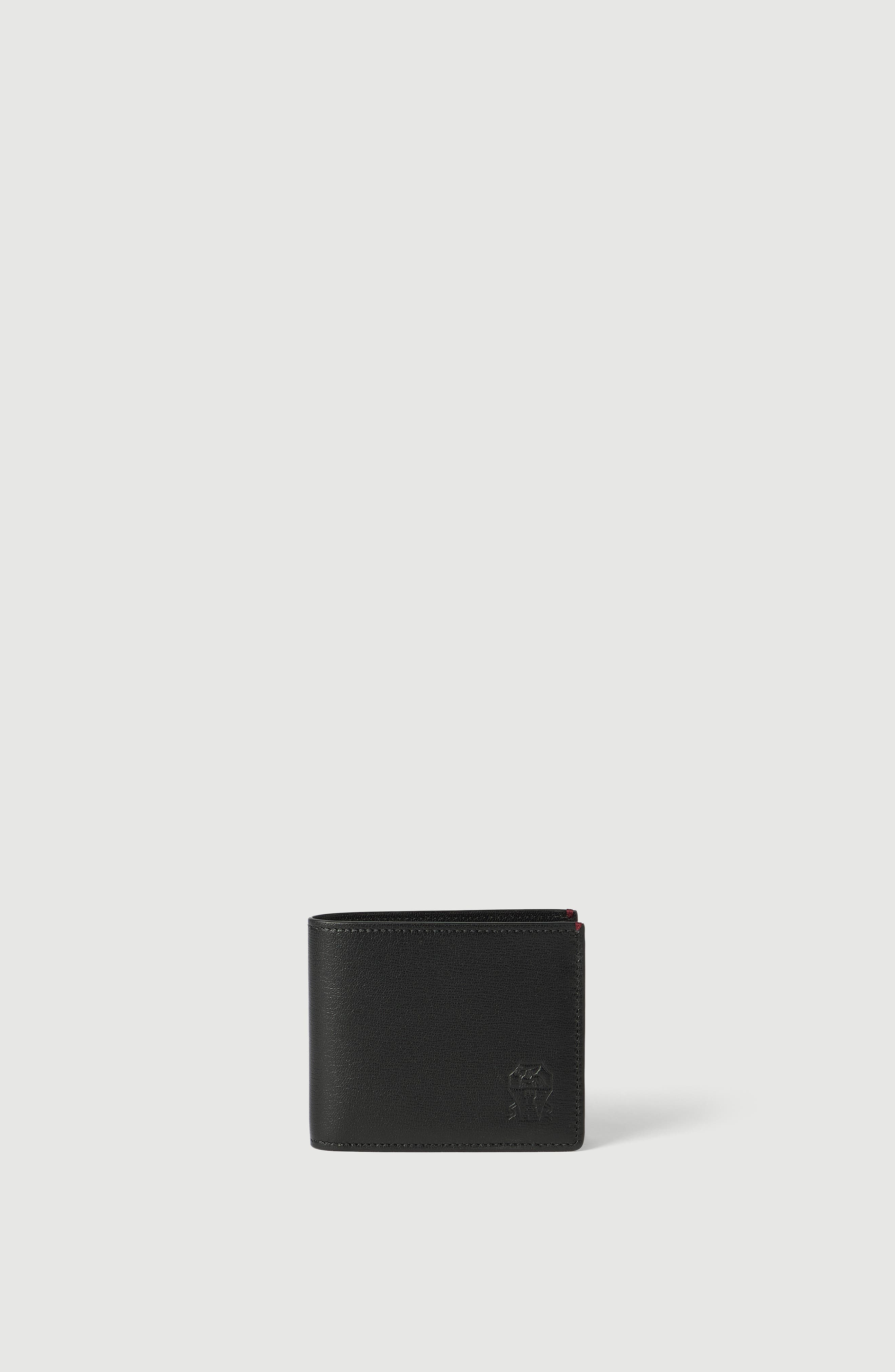 Brunello Cucinelli Brushed Leather Wallet In Black