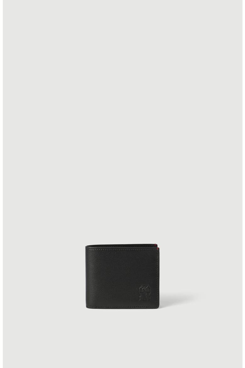 Brushed leather wallet, Main, color, Black