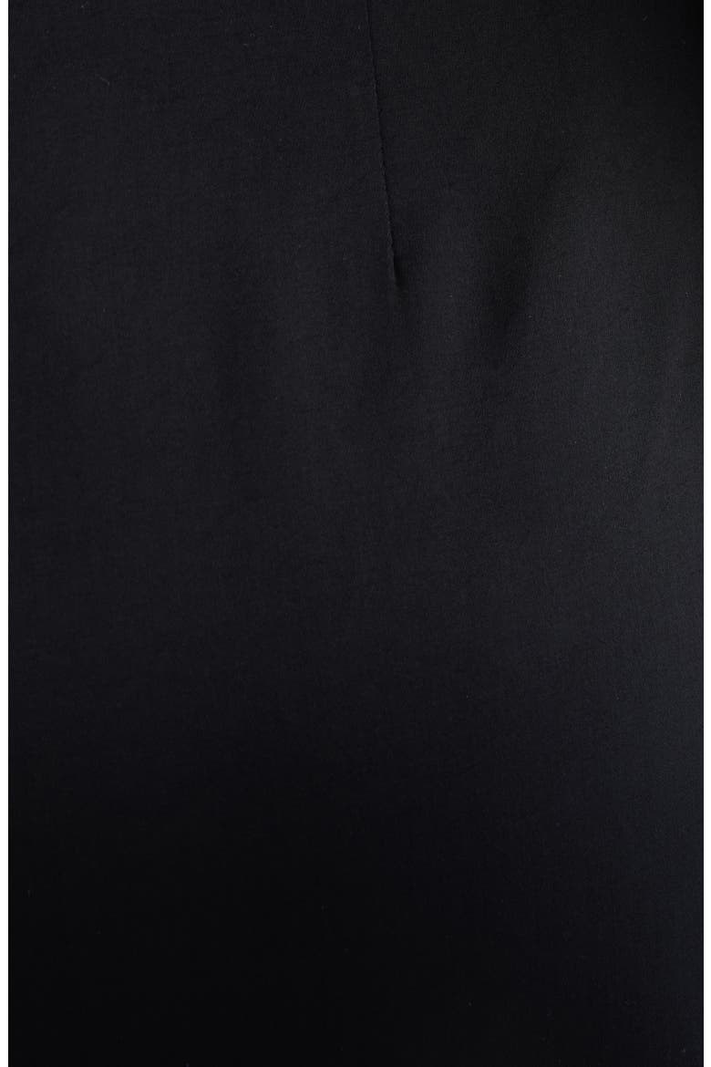 Inouka Ruffle Asymmetric Viscose Satin Midi Skirt, Alternate, color, BLACK