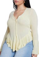 ELOQUII Ruffle Cardigan