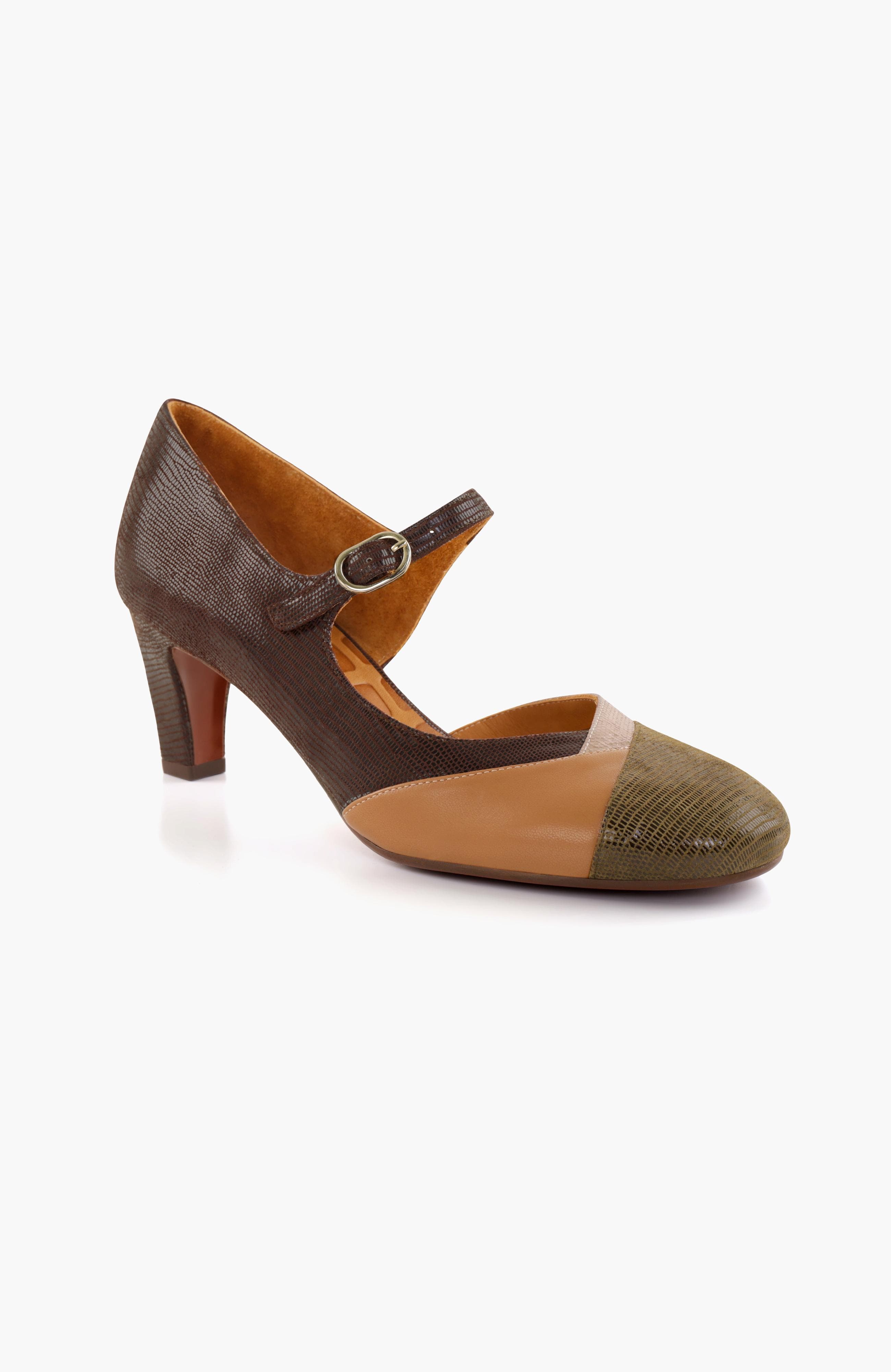 Mary Jane suede and leather Buckle Pump, Alternate, color, Dark brown