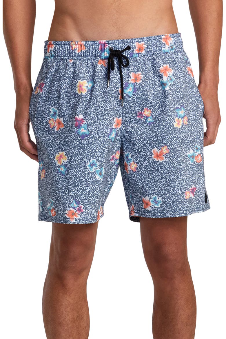 Barnes Tropical Print Shorts, Main, color, GARAGE BLUE