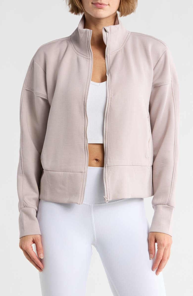 LAYER 8 Archaeo Performance Scuba Knit Top, Main, color, Rose Ash Solid