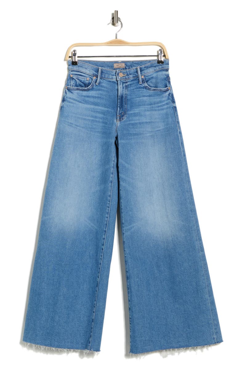 MOTHER The Swisher Sneak Raw Hem High Waist Super Wide Leg Jeans, Main, color, 
