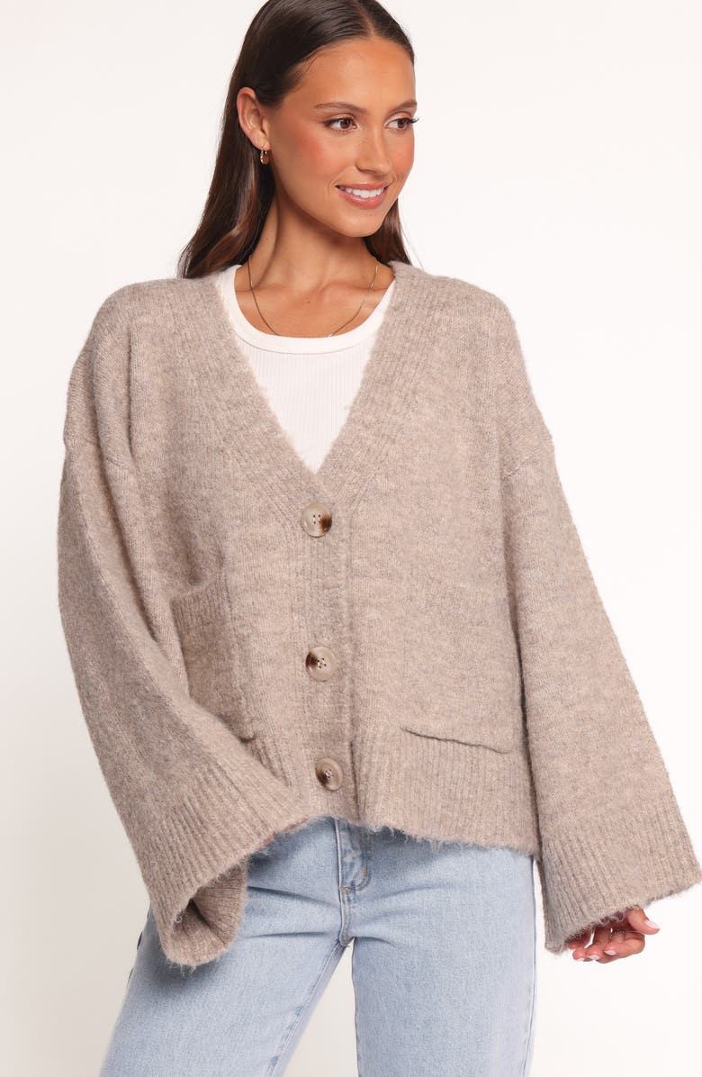 Petal & Pup Fern Bell Sleeve Cardigan, Alternate, color, Mushroom