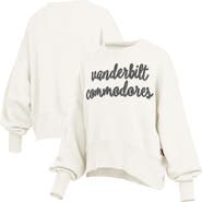 PRESSBOX Women's Pressbox Cream Vanderbilt Commodores Oversized Chelsea Waist Length Pullover Sweatshirt