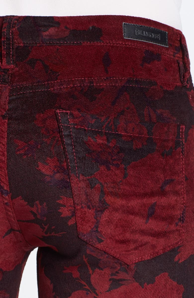 BLANKNYC Floral Velvet Skinny Pants, Alternate, color, 
