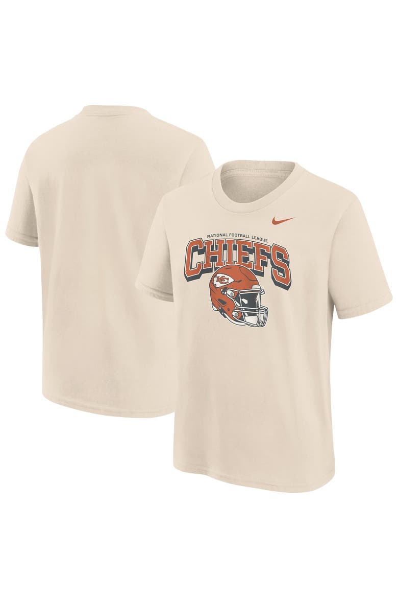 Youth Nike Natural Kansas City Chiefs Vintage Mod Easy Lane T-Shirt, Main, color, Natural
