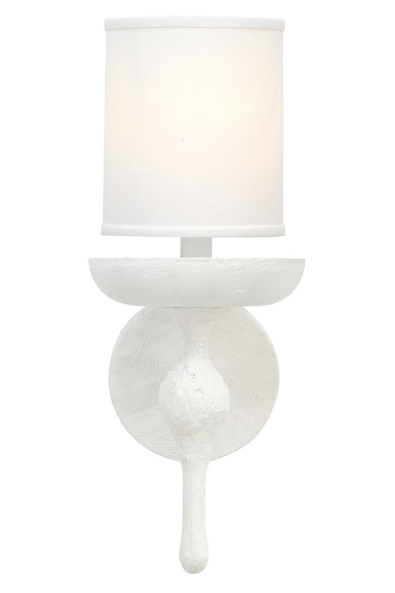 Concord Wall Sconce, White Plaster, Alternate, color, White