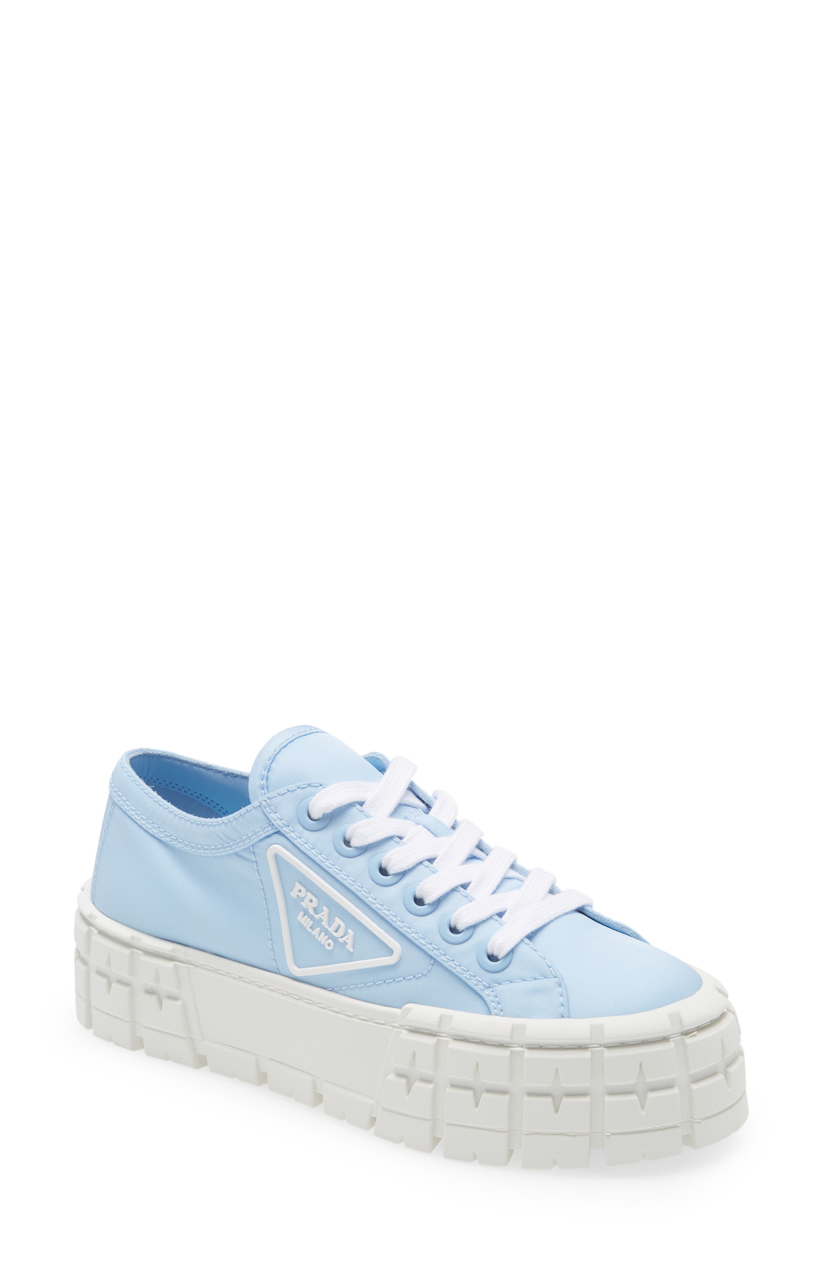 Prada Double Wheel Platform Sneaker, Main, color, 