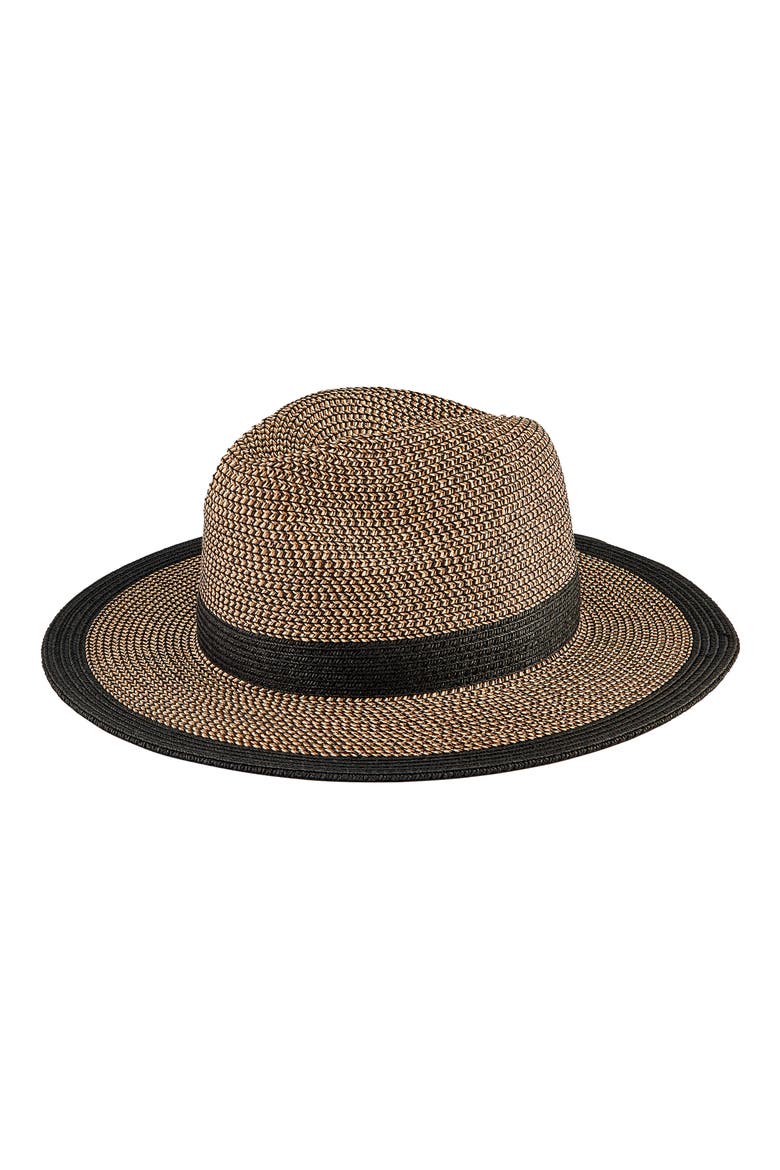 Water Repellent Ultra Braid Fedora Hat, Alternate, color, NATURAL/BLACK