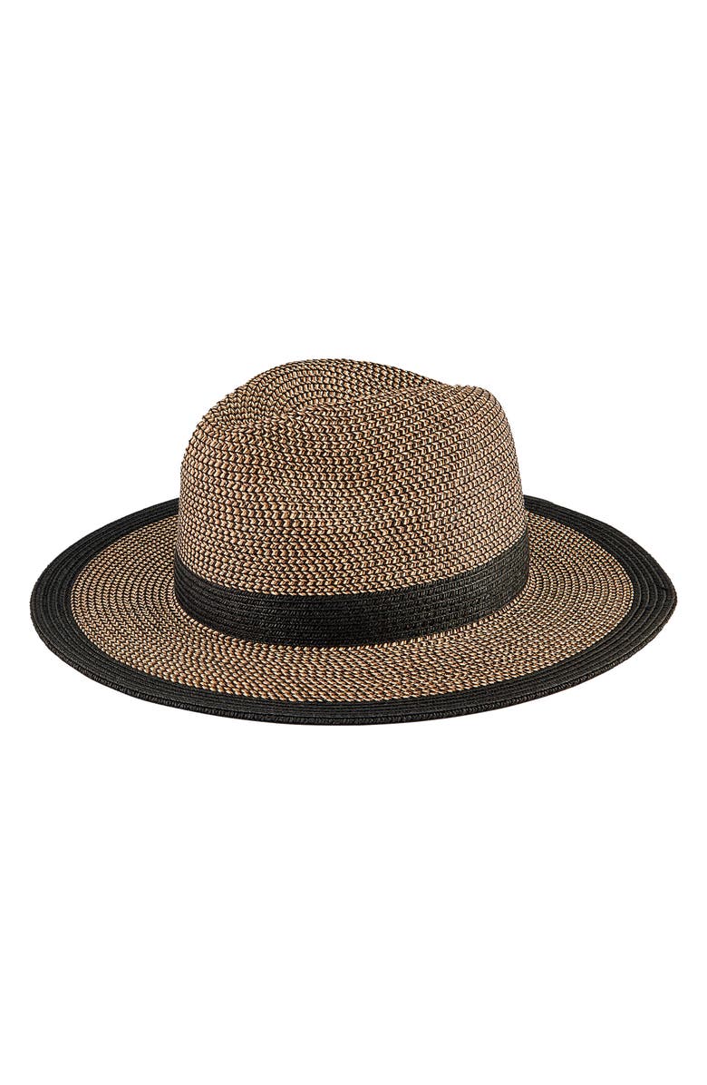 San Diego Hat Water Repellent Ultra Braid Fedora Hat, Alternate, color, Natural/Black
