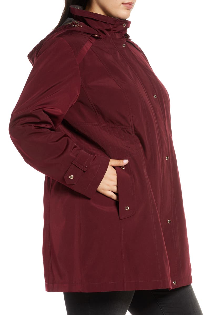 Gallery Raincoat with Removable Hood & Liner, Alternate, color, 