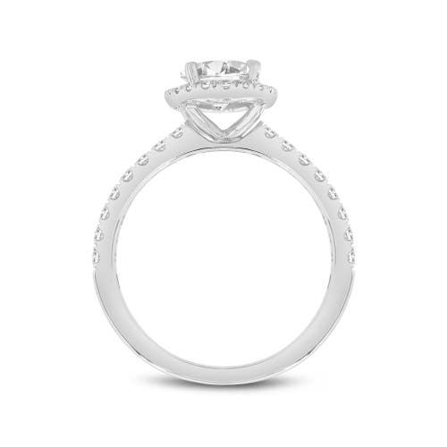 Luvmyjewelry Laurentia 14k White Gold Oval Lab Grown Diamond Halo Engagement Ring In 14k White Gold
