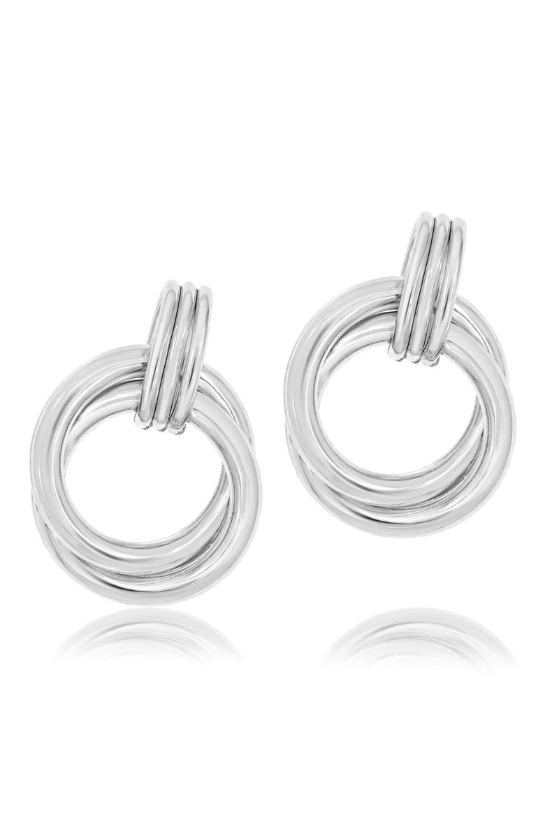 Twisted Loop Drop Earrings, Alternate, color, SILVER
