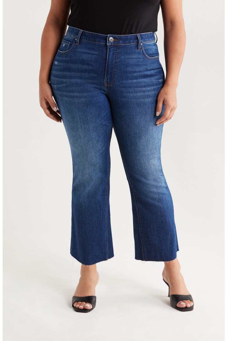 Kelsey Raw Hem High Waist Ankle Flare Jeans, Main, color, ROYAL