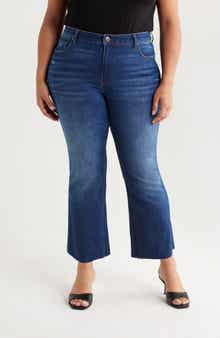 KUT from the Kloth Kelsey Raw Hem High Waist Ankle Flare Jeans
