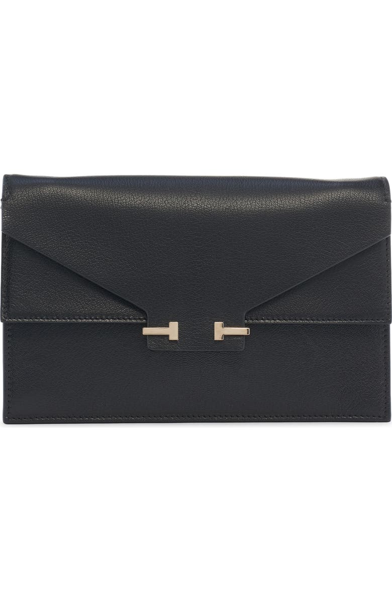 TOM FORD Mini Double T Leather Shoulder Bag, Main, color, Black