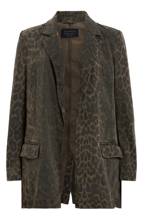 Allsaints Aleida Denim Blazer In Green