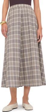 Reformation Peony Plaid Flare Skirt