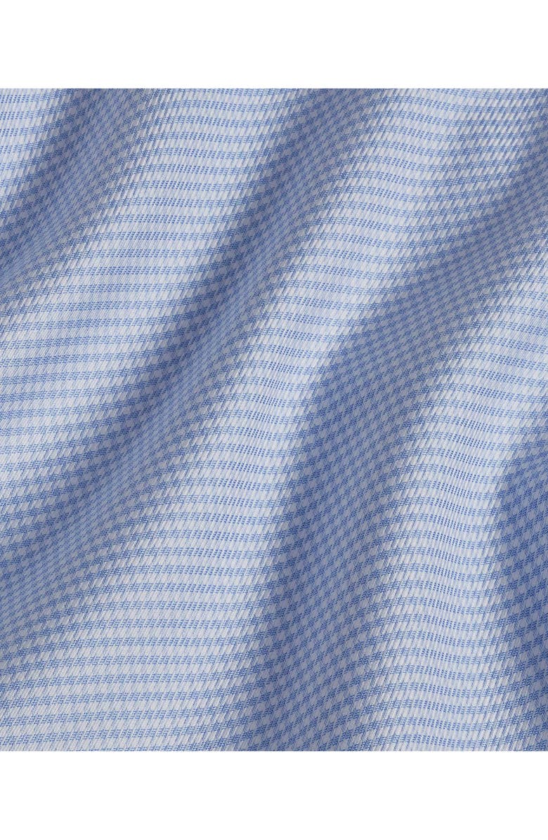 David Donahue End on End Trim Fit Twill Check Dress Shirt, Alternate, color, Sky/ Blue