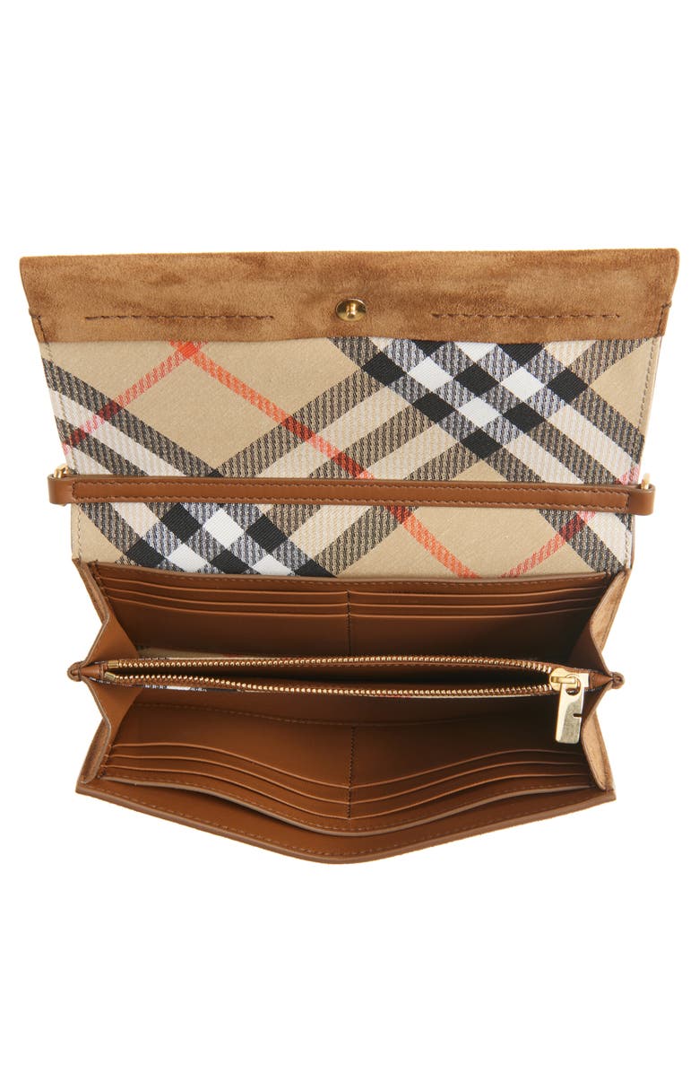 Burberry Cotswolds Suede Wallet on a Chain, Alternate, color, Hazel