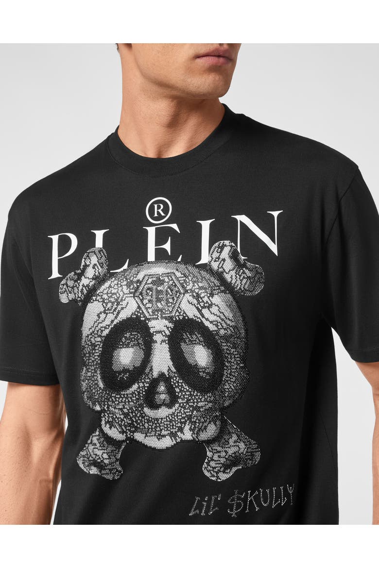 T-Shirt Round Neck Ss Monsters With Crystals Men, Alternate, color, black