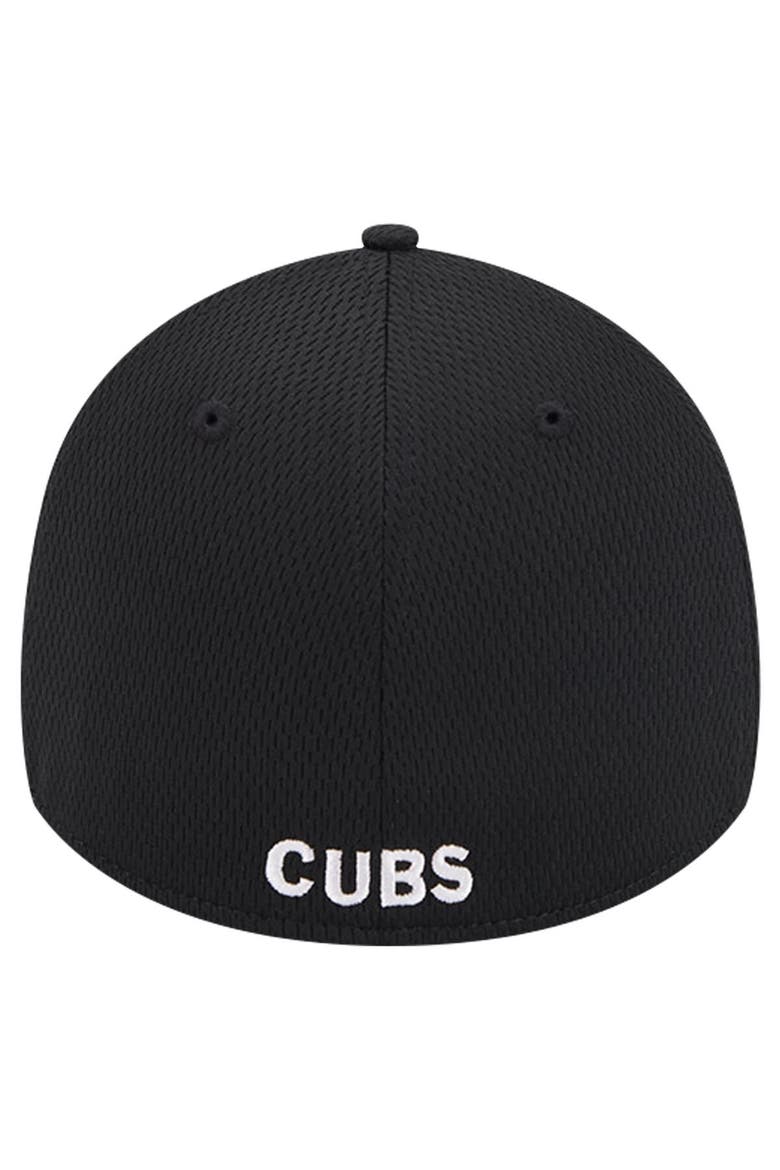 Men's New Era Black Chicago Cubs Active Dash Mark 39THIRTY Flex Hat, Alternate, color, Black