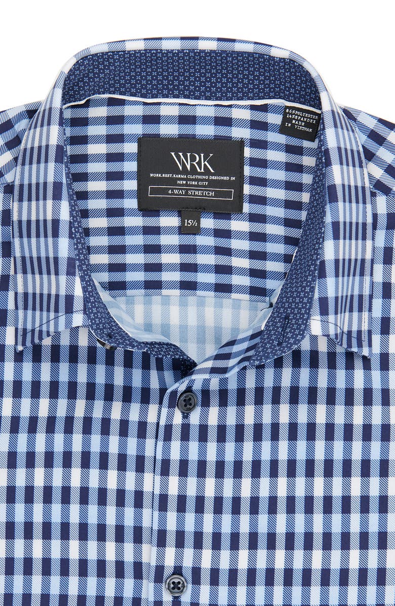 W.R.K Slim Fit Gingham Stretch Performance Dress Shirt, Alternate, color, 