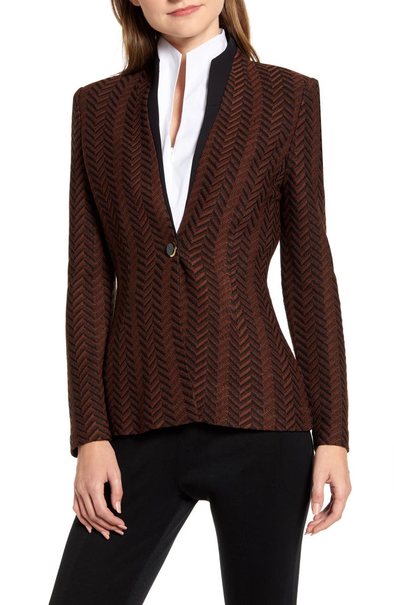Ming Wang Chevron Knit Jacket, Main, color, 