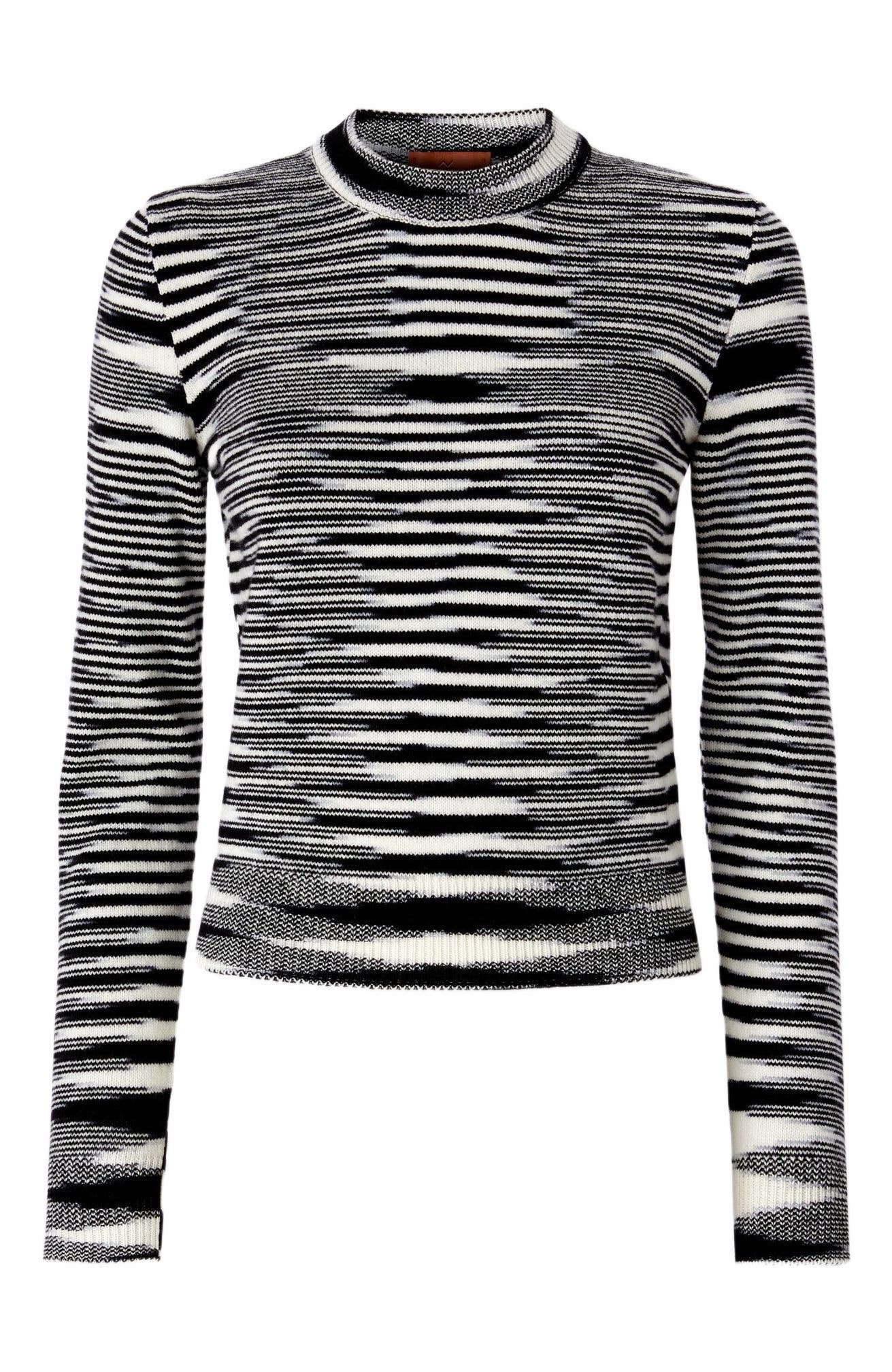 Crew Neck Sweater With Flame Pattern - image 4