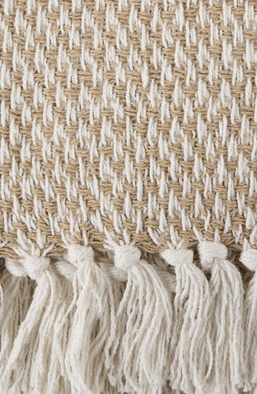 Design Imports Tassel Woven Cotton Throw Blanket In Brown
