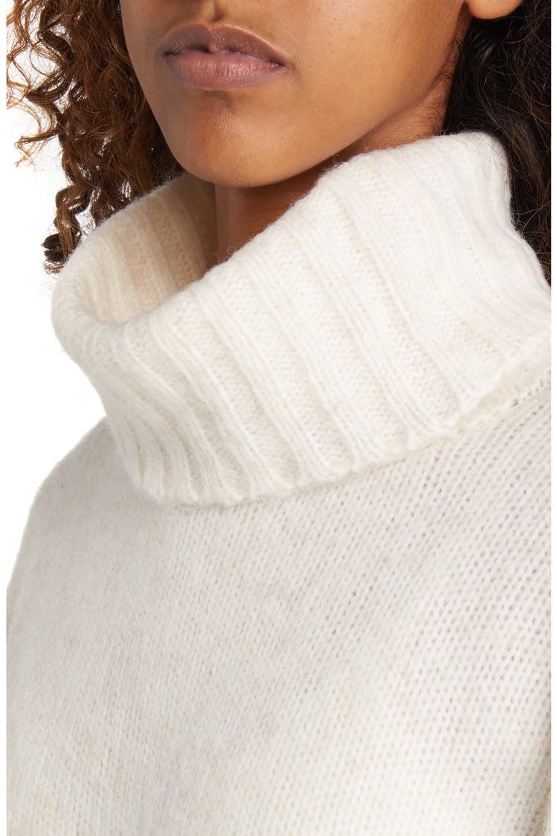 Super Crop Turtleneck Sweater, Alternate, color, WHITE
