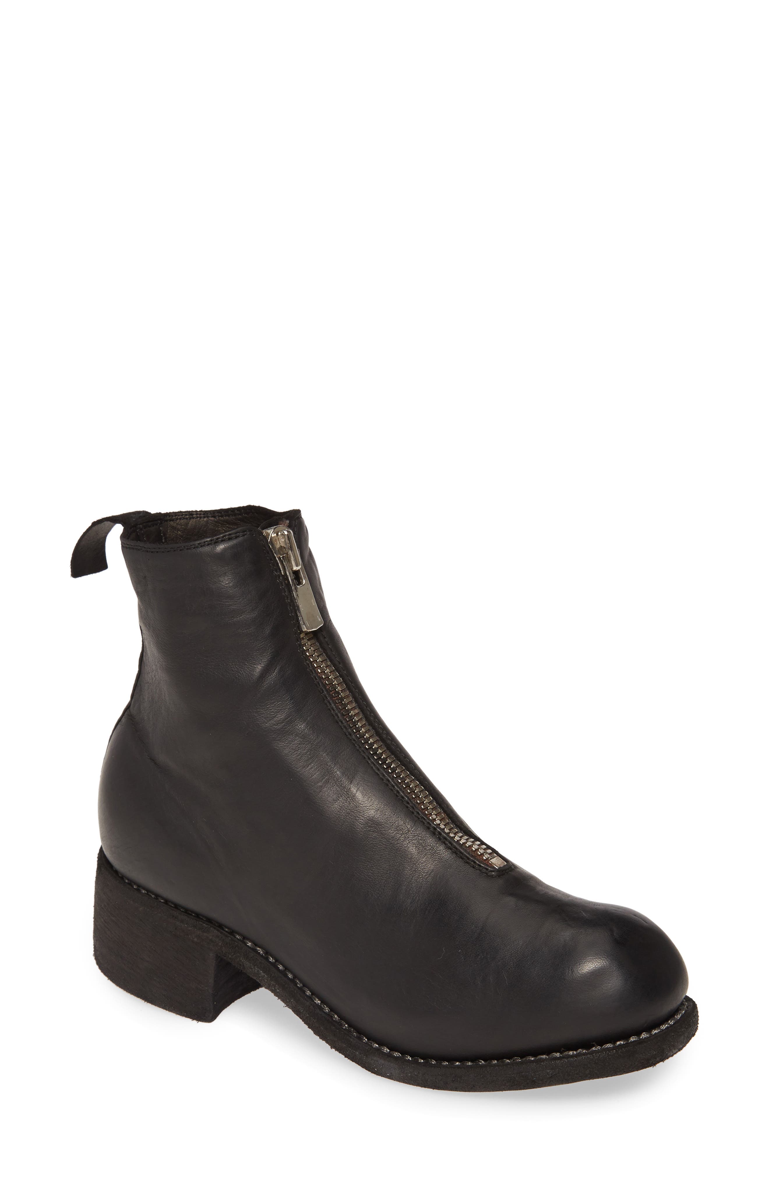 Front Zip Boot, Main, color, BLACK