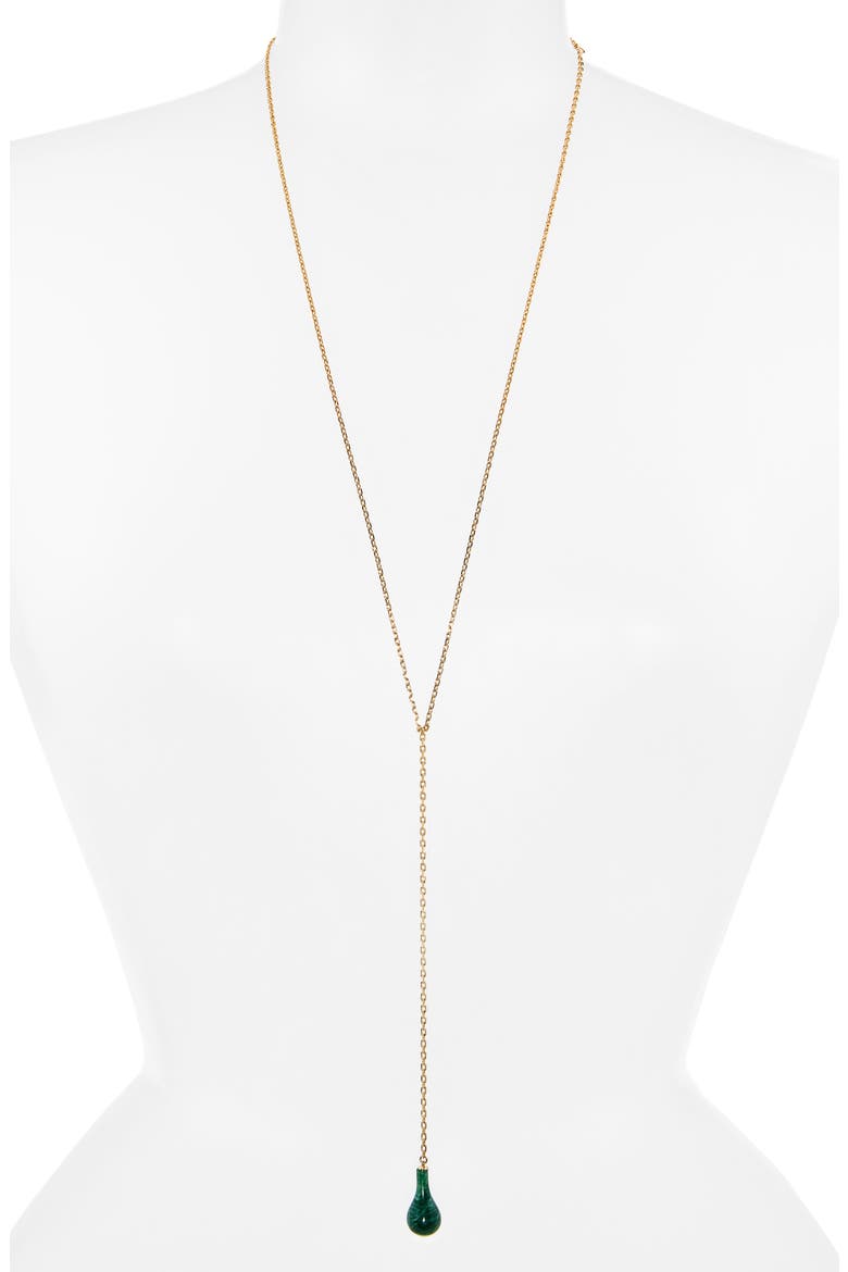 Jade Drop Necklace, Alternate, color, DARK GREEN/ GOLD