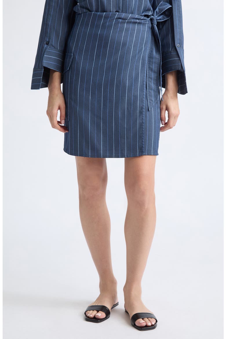 Striped Wrap Miniskirt, Main, color, STRIPED BLUE