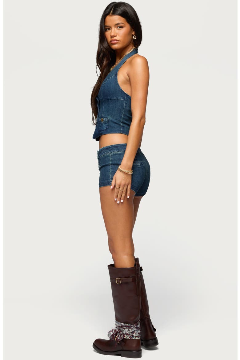 Sashe Low Rise Fitted Denim Shorts, Alternate, color, BLUE