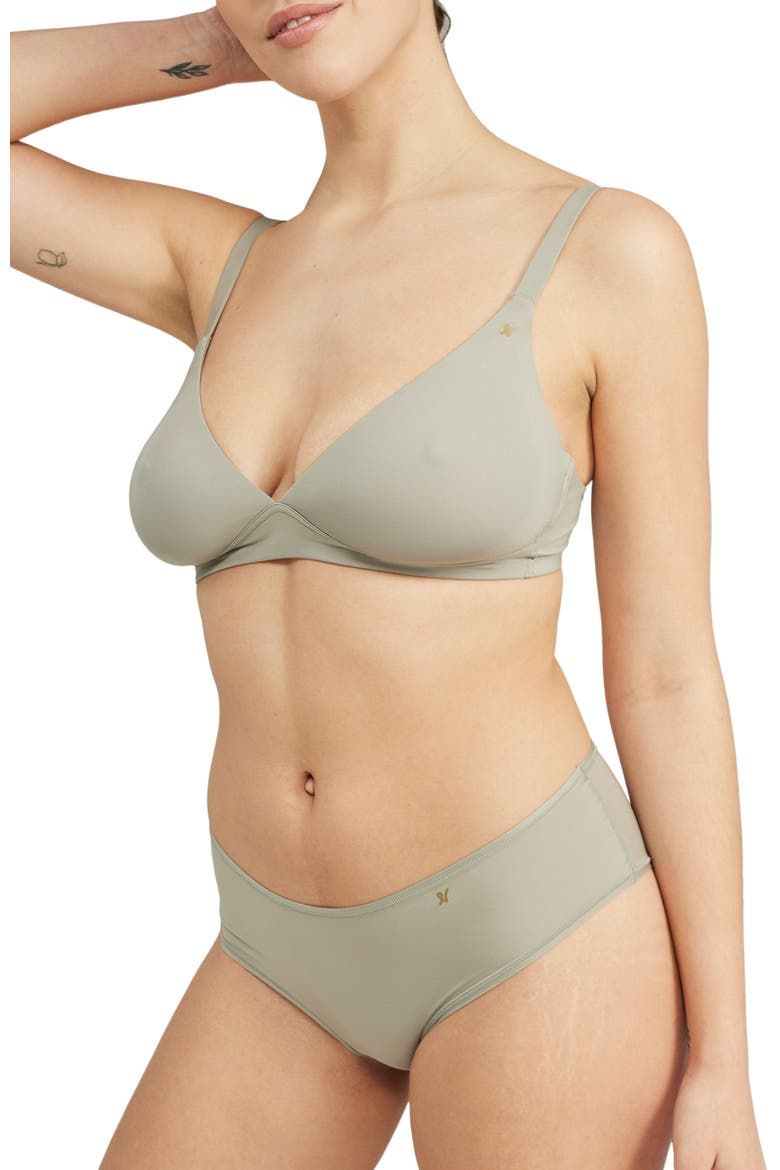 The Stretch Mid Rise Bikini Brief, Alternate, color, SAGE GREEN