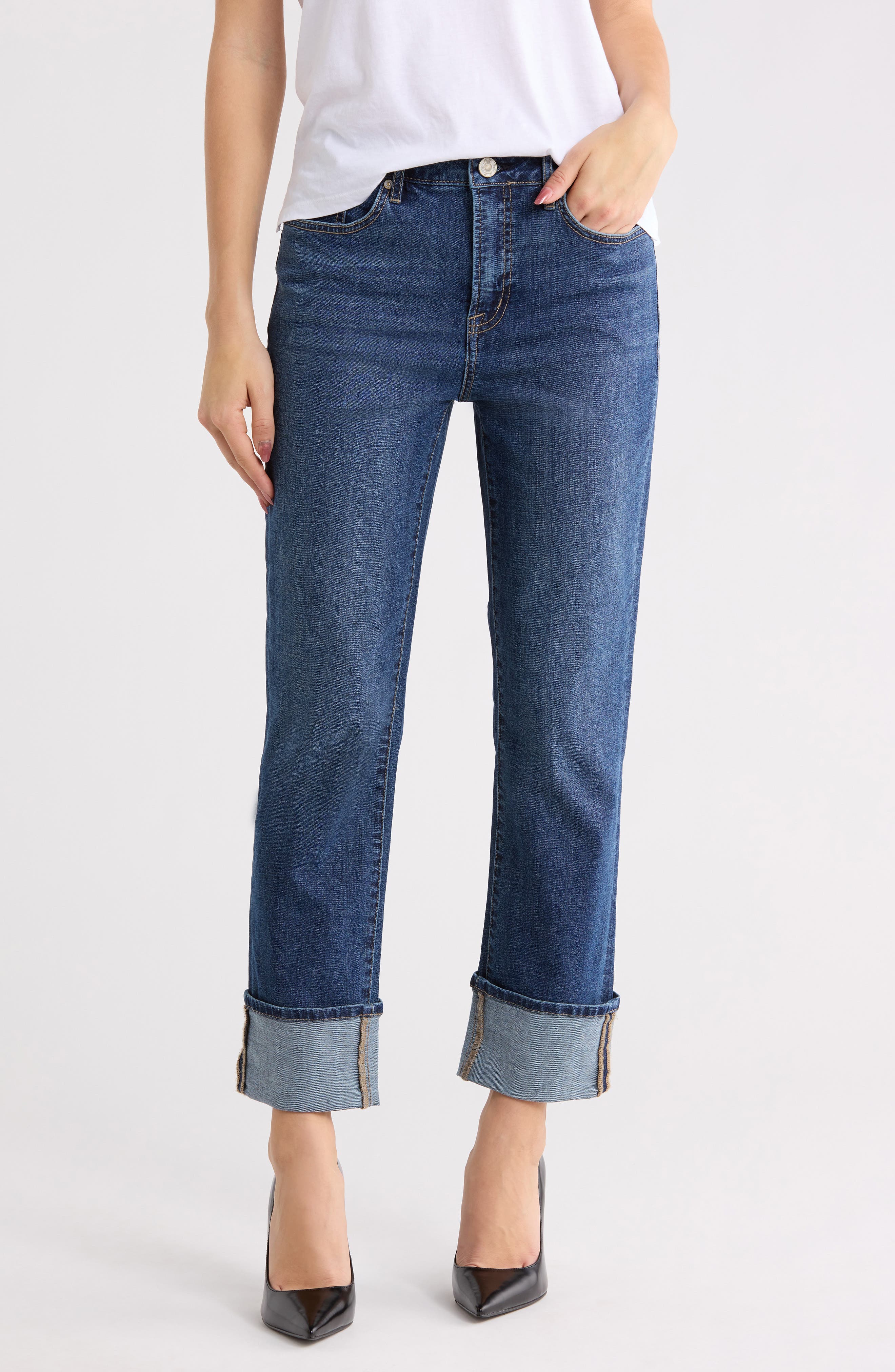 Seven7 High Waist Cuffed Hem Jeans